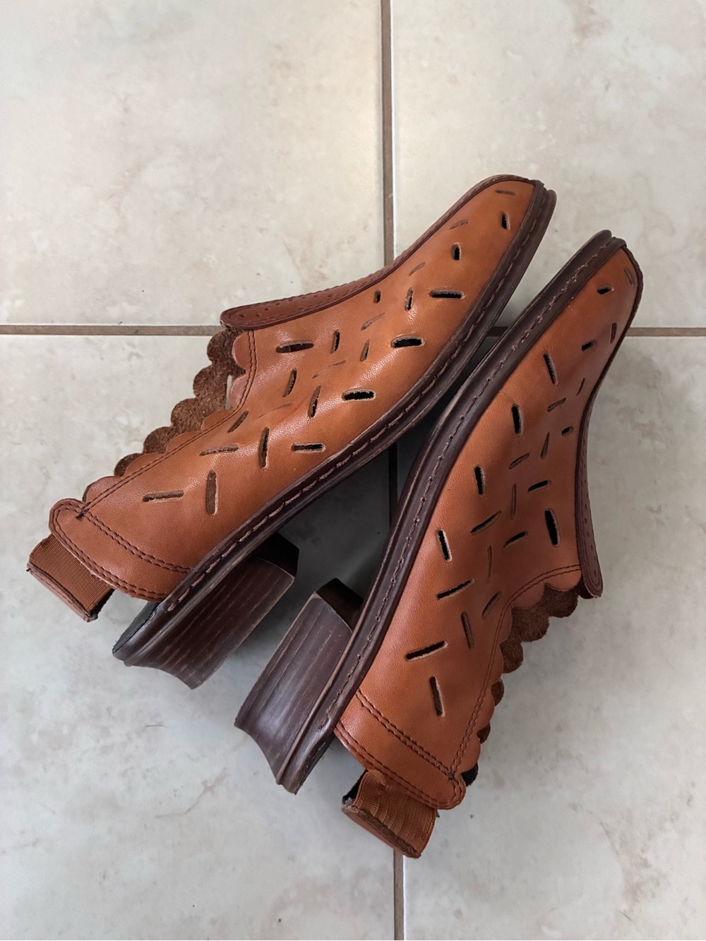 Rieker Vintage women’s Brown leather Slip-On sandals